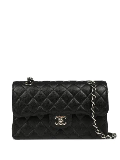 Pre-owned Chanel 2019 Small Double Flap Shoulder Bag In Black