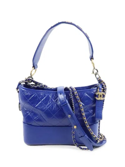 Pre-owned Chanel 2019 Small Gabrielle Quilted Tote Bag In Blue