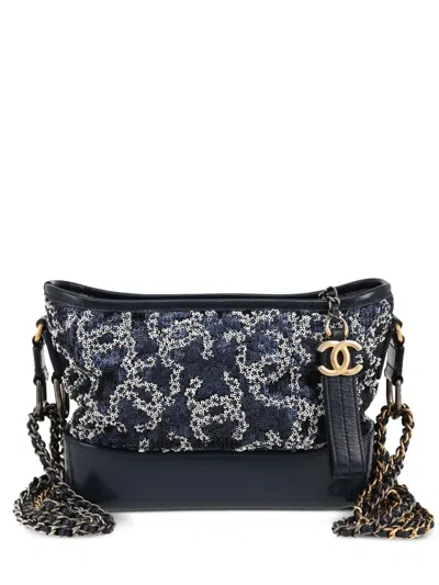 Pre-owned Chanel 2019 Small Gabrielle Shoulder Bag In Blue