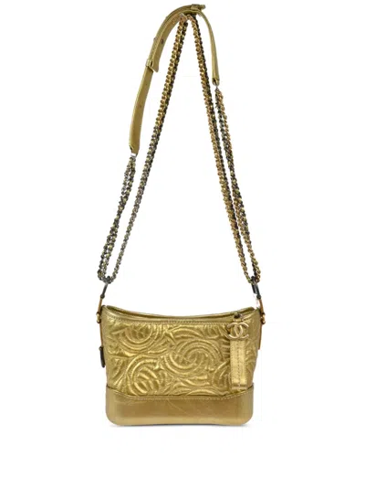 Pre-owned Chanel 2019 Small Gabrielle Shoulder Bag In Gold