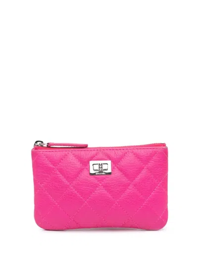 Pre-owned Chanel 2019 Small Goatskin Quilted Reissue Cosmetic Pouch In Pink