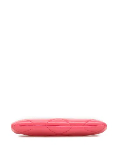 Pre-owned Chanel 2019 Small Lambskin 19 O Case Pouch Clutch Bag In Pink