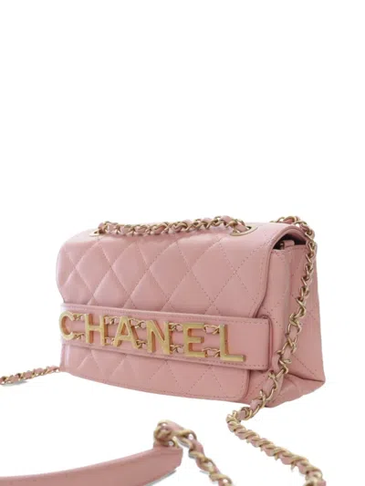 Pre-owned Chanel 2019 Small Quilted Calfskin Enchained Flap Crossbody Bag In Pink