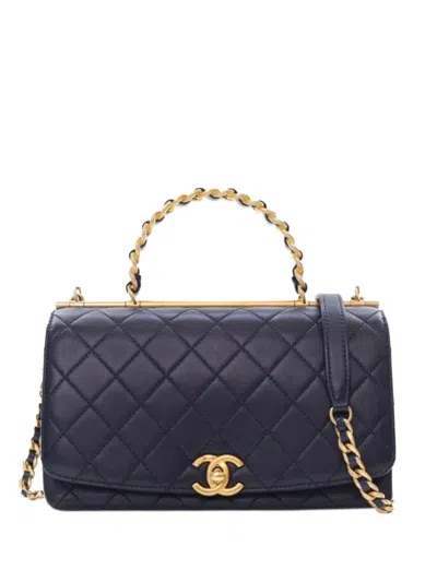 Pre-owned Chanel 2019 Small Quilted Lambskin La Parisienne Flap Satchel