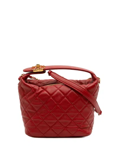 Pre-owned Chanel 2019 Small Quilted Lambskin Perfect Meeting Hobo Satchel In Red