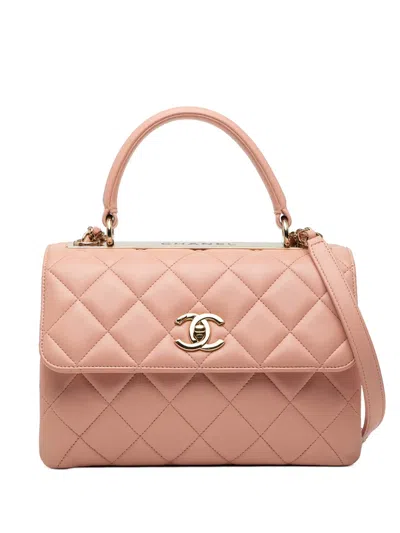 Pre-owned Chanel 2019 Small Quilted Lambskin Trendy Cc Flap Satchel In Pink