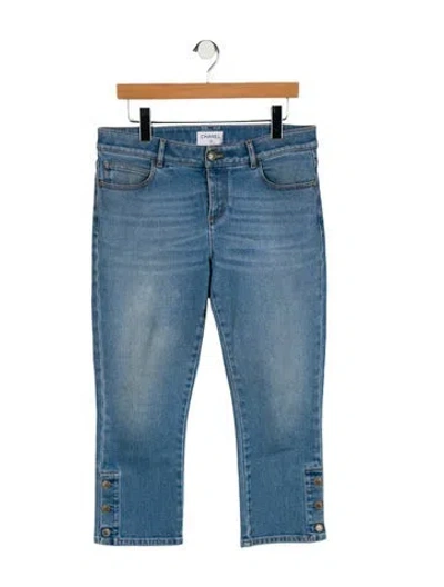 Pre-owned Chanel 2019 Straight Leg Jeans In Blue