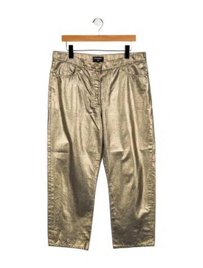 Pre-owned Chanel 2019 Straight Leg Jeans In Gold