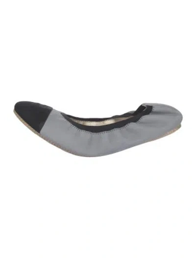 Pre-owned Chanel 2019 Stretch Spirit Ballet Flats In Blue