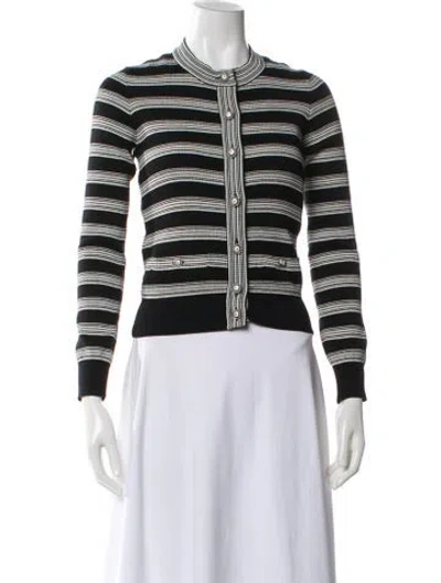 Pre-owned Chanel 2019 Striped Sweater In Black