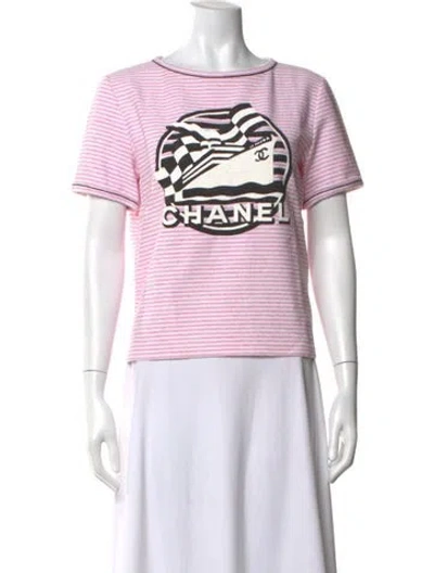 Pre-owned Chanel 2019 Striped T-shirt In Pink