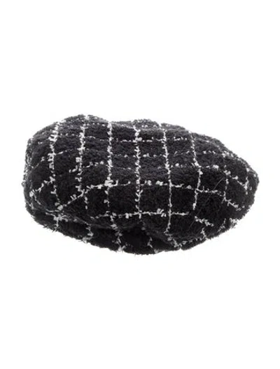 Pre-owned Chanel 2019 Tweed Beret In Black