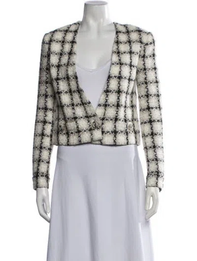 Pre-owned Chanel 2019 Tweed Blazer W/ Tags In Neutrals