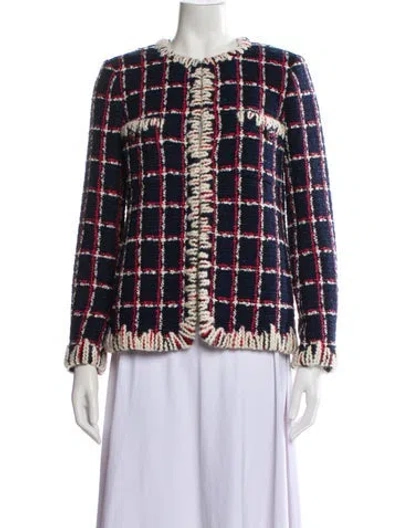 Pre-owned Chanel 2019 Tweed Evening Jacket In Blue