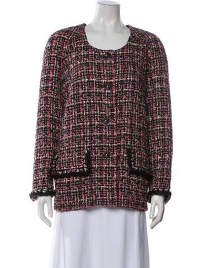 Pre-owned Chanel 2019 Tweed Evening Jacket In Pink