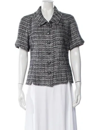 Pre-owned Chanel 2019 Tweed Jacket In Silver