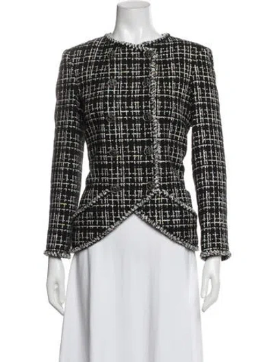 Pre-owned Chanel 2019 Tweed Pattern Blazer In Blue