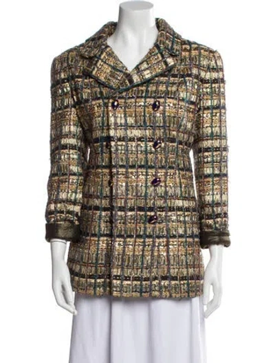 Pre-owned Chanel 2019 Tweed Pattern Blazer In Multi