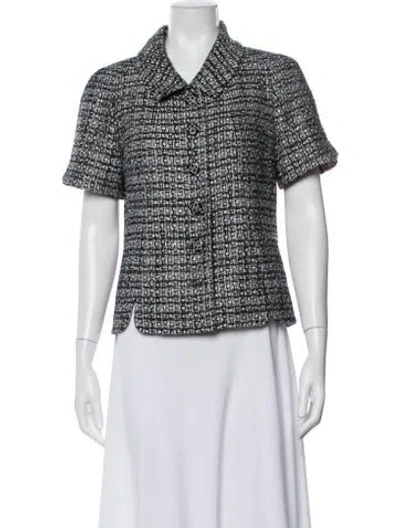 Pre-owned Chanel 2019 Tweed Pattern Evening Jacket In Gray