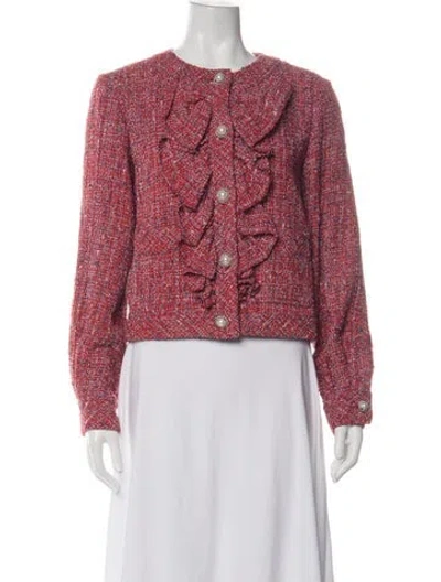 Pre-owned Chanel 2019 Tweed Pattern Jacket In Red
