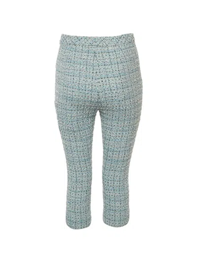 Pre-owned Chanel 2019 Tweed Tapered Trousers In Blue