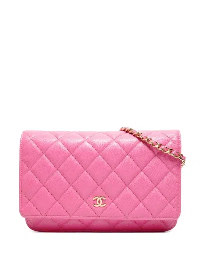 Pre-owned Chanel 2019 Wallet On Chain Bag In Pink