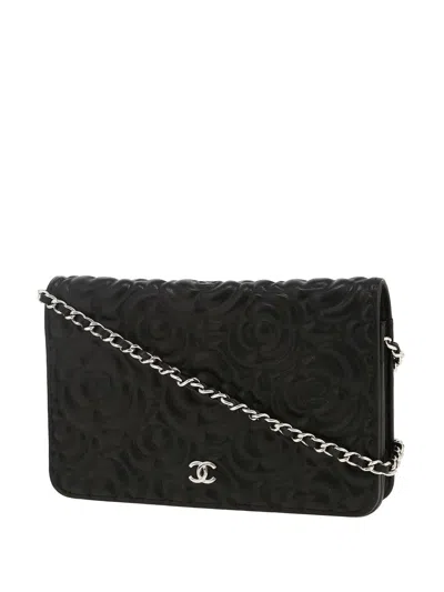 Pre-owned Chanel 2019 Wallet On Chain Shoulder Bag In Black