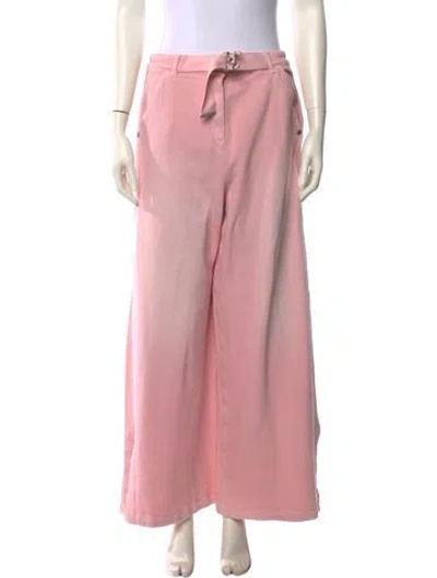 Pre-owned Chanel 2019 Wide Leg Jeans In Pink