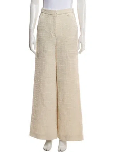 Pre-owned Chanel 2019 Wide Leg Pants W/ Tags In Neutral
