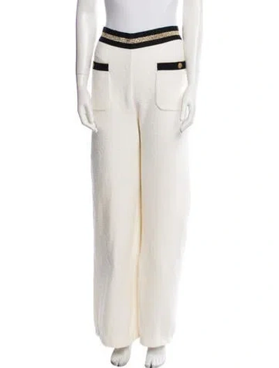 Pre-owned Chanel 2019 Wide Leg Pants W/ Tags In White