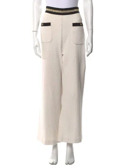 Pre-owned Chanel 2019 Wide Leg Pants In White