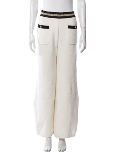 Pre-owned Chanel 2019 Wide Leg Pants In White