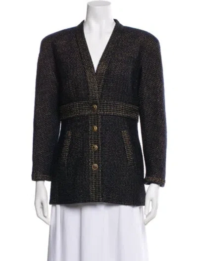 Pre-owned Chanel 2019 Wool Blazer In Blue