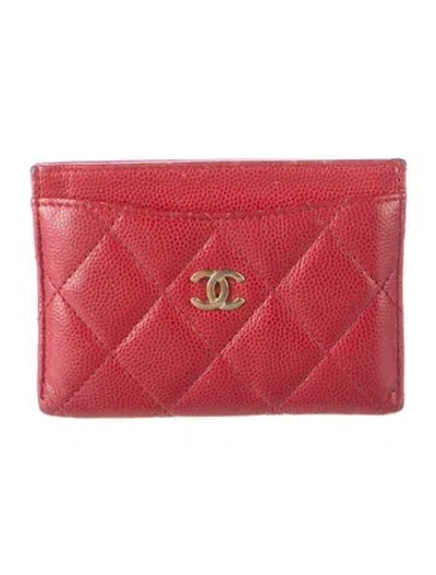 Pre-owned Chanel 2019-2020 Card Holder Card Holder In Red