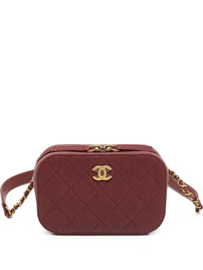 Pre-owned Chanel 2019-2020 Chic Trip Quilted Belt Bag In Red