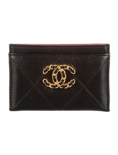Pre-owned Chanel 2020 19 Cardholder Card Holder In Black