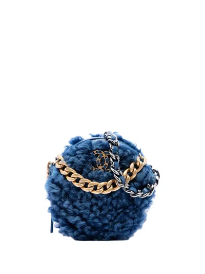 Pre-owned Chanel 2020 19 Round Clutch Satchel In Blue