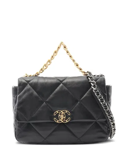 Pre-owned Chanel 2020-2021 Classic Flap 19 Shoulder Bag In Black