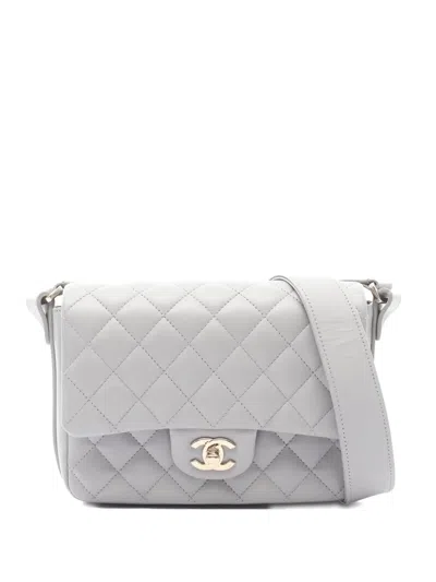 Pre-owned Chanel 2020-2021 Classic Flap Shoulder Bag In Gray