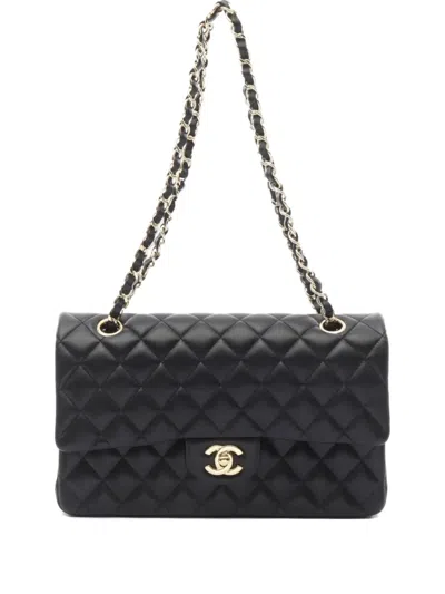 Pre-owned Chanel 2020-2021 Double Flap Shoulder Bag In Black
