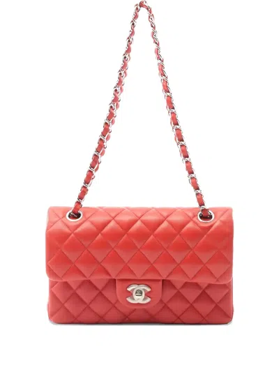 Pre-owned Chanel 2020-2021 Double Flap Shoulder Bag In Red