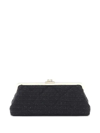 Pre-owned Chanel 2020-2021 Matelasse Clutch Bag In Black