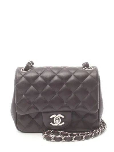 Pre-owned Chanel 2020-2021 Mini Classic Flap Shoulder Bag In Purple