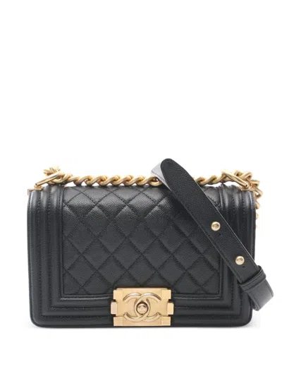 Pre-owned Chanel 2020-2021 Small Boy  Shoulder Bag In Black