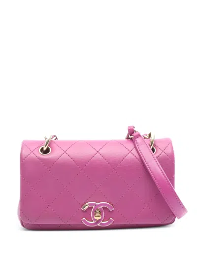 Pre-owned Chanel 2020-2021 Small Flap Shoulder Bag In Pink