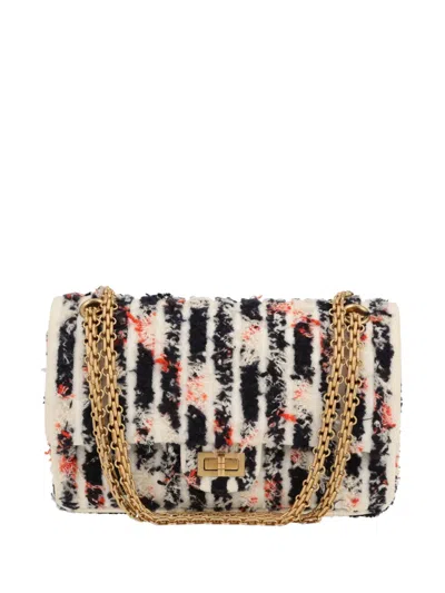 Pre-owned Chanel 2020 2.55 Tweed Shoulder Bag In Neutral