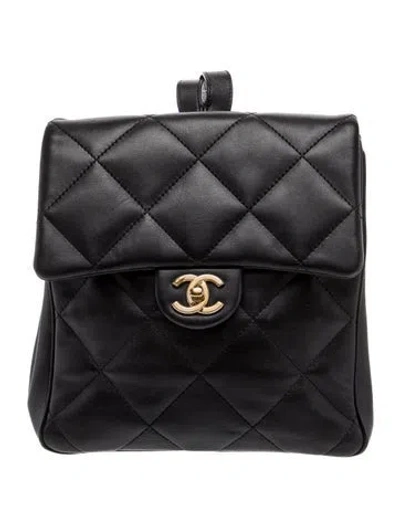 Pre-owned Chanel 2020 Agneau Cc Backpack In Black