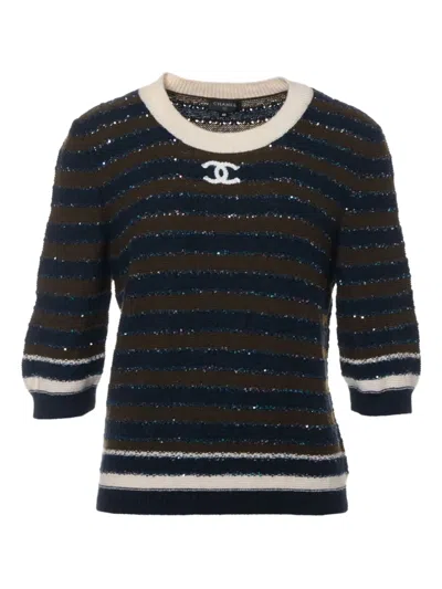 Pre-owned Chanel 2020 Cashmere T-shirt In Brown