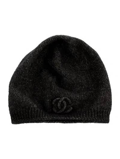 Pre-owned Chanel 2020 Cc Beanie In Black/metallic/neutrals