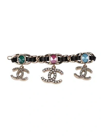 Pre-owned Chanel 2020 Cc Chain Hair Clip In Gold/metallic
